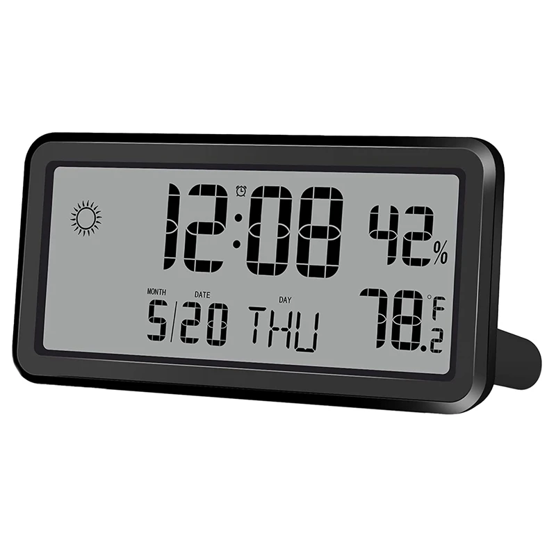 For Bedroom,digital Wall Clocks,with Date,week,indoor Temperature And Humidity,battery Operated