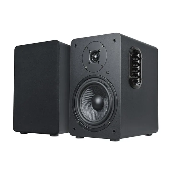 

China supplier wooden super bass treble USB SD MMC card amplifier optical input DSP Hi-Fi blue tooth bookshelf speaker