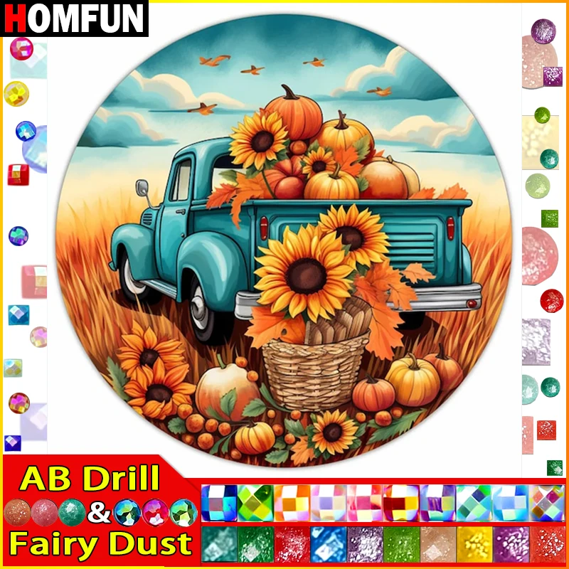 HOMFUN сказочная пыль AB Diy Полная квадратная круглая Алмазная 5D картина сделай сам