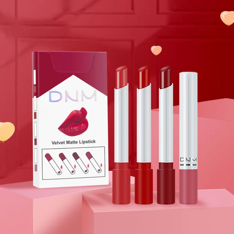 Инновационный дизайн 4 цвета матовая водостойкая длительная коробка для губ