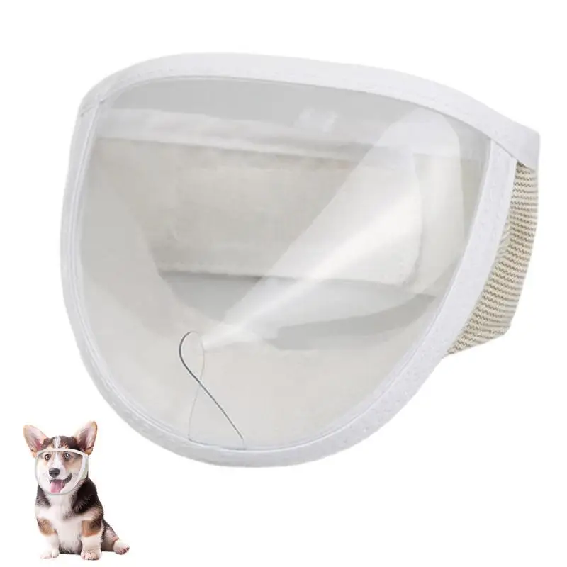 

Cat Mouth Cover Transparent Kitten Muzzle With A Blowhole Cotton Pet Face Guard Adjustable Comfortable Protective Cover For Nail