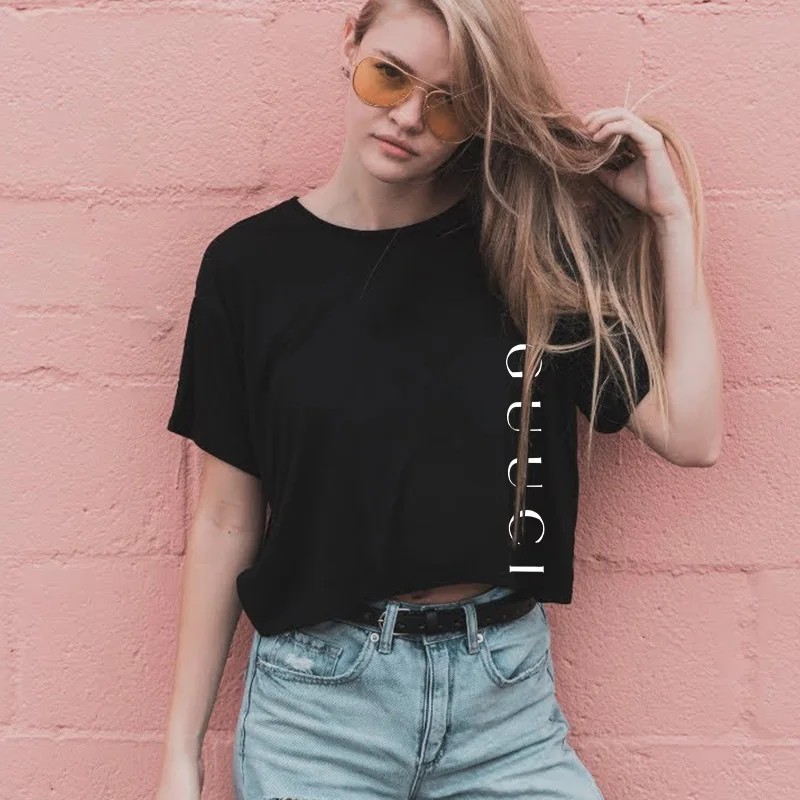 

Fashion Hot Women Summer Shirt Print Letter T Shirt Cotton T-shirt Summer Casual Sports Women tops Short Sleeve Tee Luxury Brand