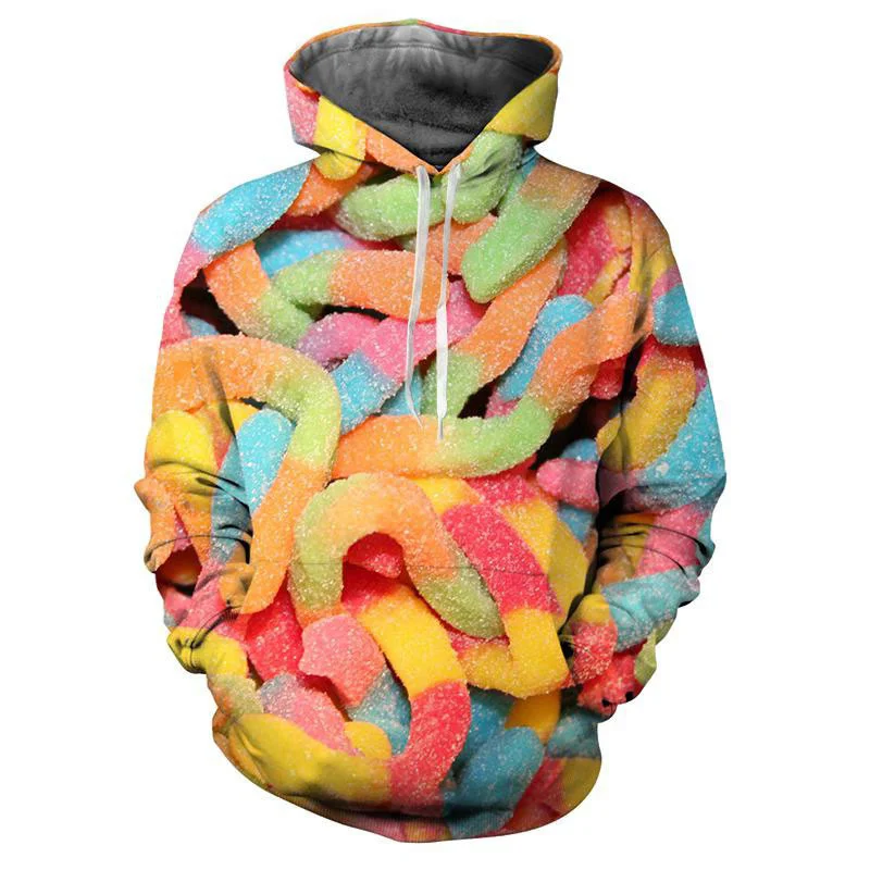 Funny Colorful Candy 3D Printed Men's Hoodie
