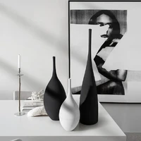simple black white handmade art zen vase