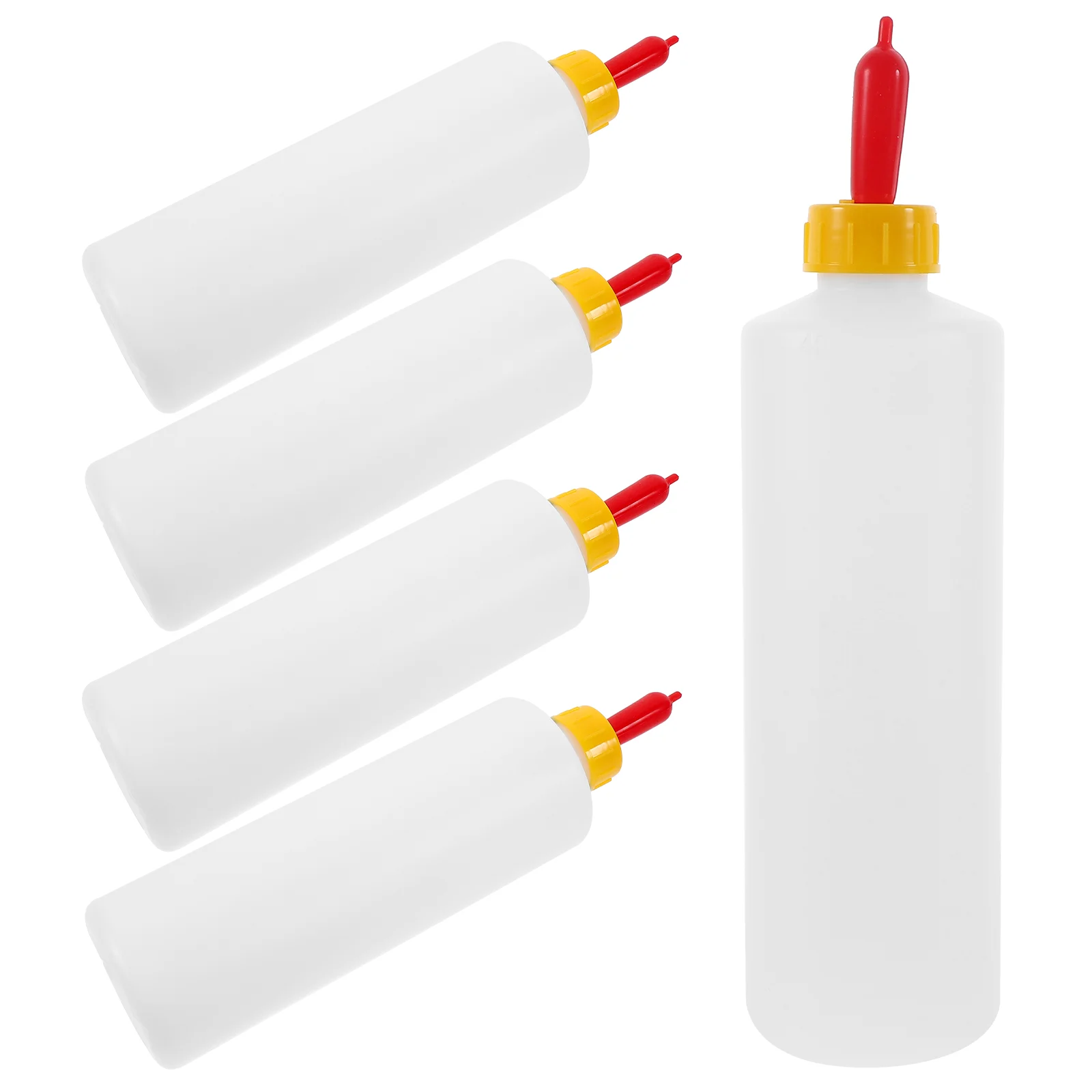 

5 Sets Puppy Feeder 400ml Goat Milk Bottle Small Animal Feeding Bucket Livestock Plastic Lamb Calf Travel