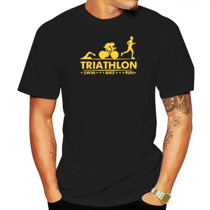 

Men O Neck T Shirt Triathlon Swim Bike Run Athlete Sport TShirt Men Streetwear Harajuku Oversized Cotton Mens T-Shirt