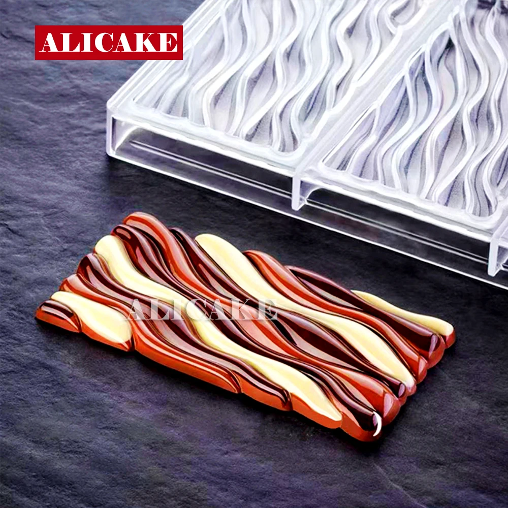 

Water Ripples Polycarbonate Chocolate Molds Form Mold for Hot Chocolates Bar Mould Confectionery Baking Pastry Tools