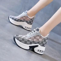 height increasing insole womens shoes mesh 2022 summer new thick bottom breathable casual sneakers all matching shoes 9cm