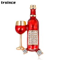 new hot selling european and american fashion personality alloy dripping oil wine bottle creative brooch ladys corsage