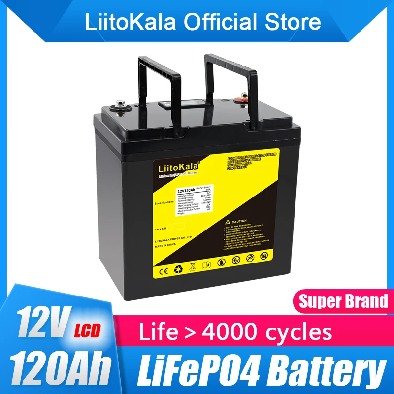 

LiitoKala 12V 12.8V 100Ah 120Ah 150Ah 180Ah 200Ah 280Ah 300Ah LiFePO4 Battery For RV Campers Golf Cart Off-Road Off-grid