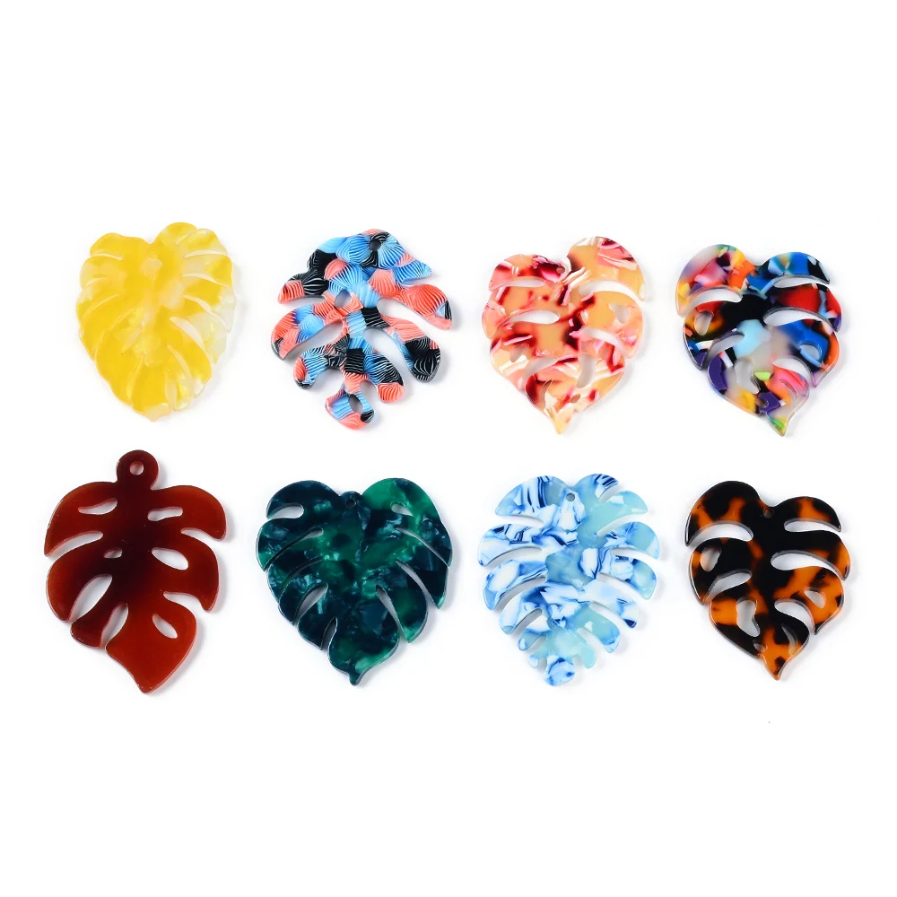 Акриловые подвески DIYAcetate в виде черепаховой ракушки форме больших листьев