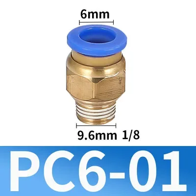 Пневматические соединители, фитинг с резьбой для ПК, 4 мм, 6 мм, 8 мм, 10 мм, соединитель для шланга PT 1/4 1/8 1/2, быстроразъемный соединитель, пневматические детали