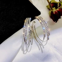 hoop earrings female temperament gold color korean trend silver color earrings bride wedding engagement anniversary gift jewelry