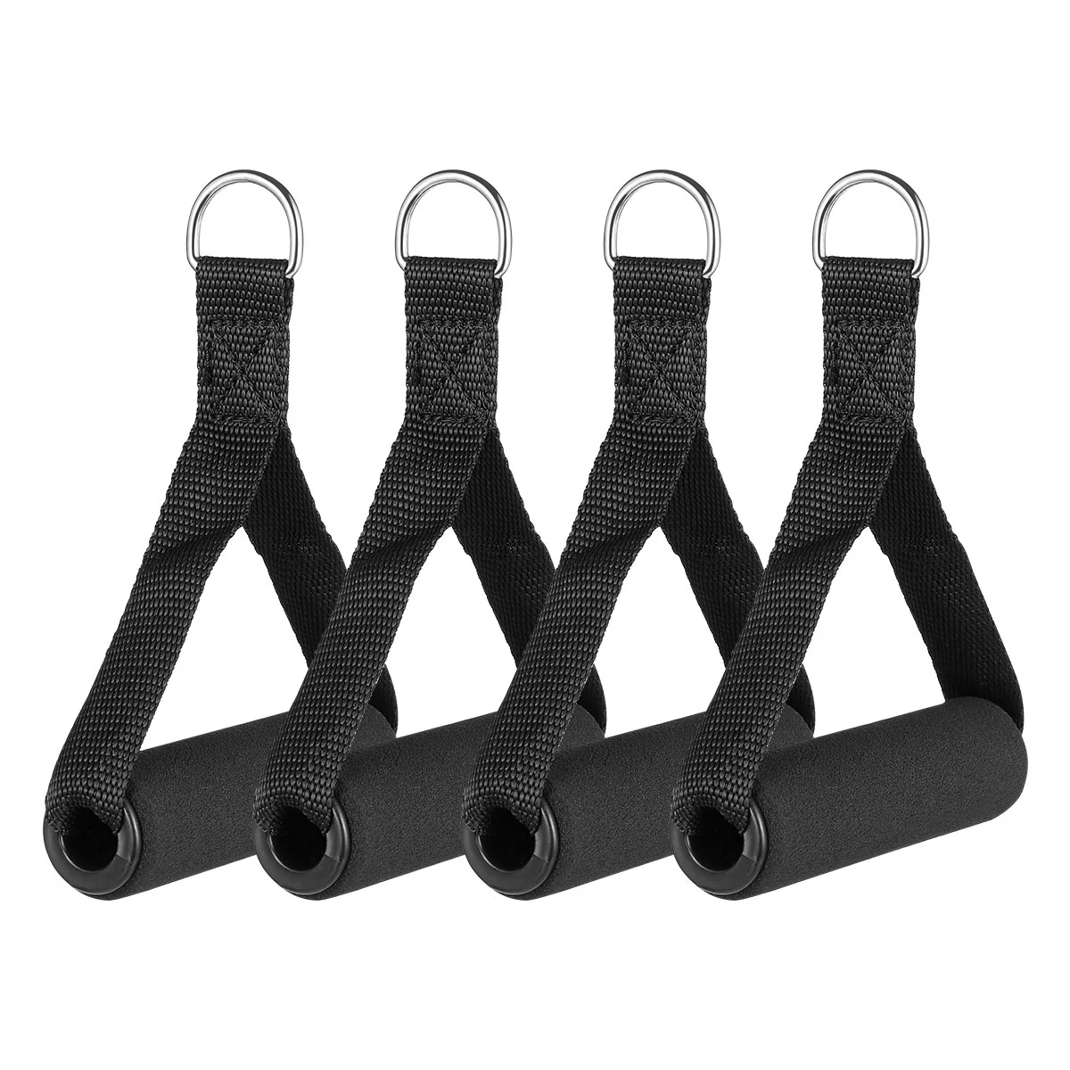 

4Pcs Single- Grip Handles with Carabiner Clips Handle Exercise Handles for Yoga Exercise Workout Gym Training Arms Strength