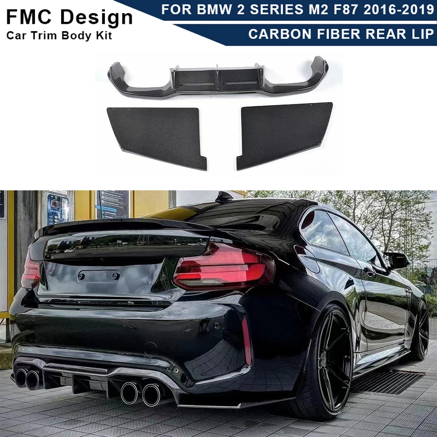 

For BMW 2 Series F87 M2 2016- 2019 Carbon Fiber Car Racing Rear Bumper Diffuser Lip Spoiler Bumper Aprons Splitters