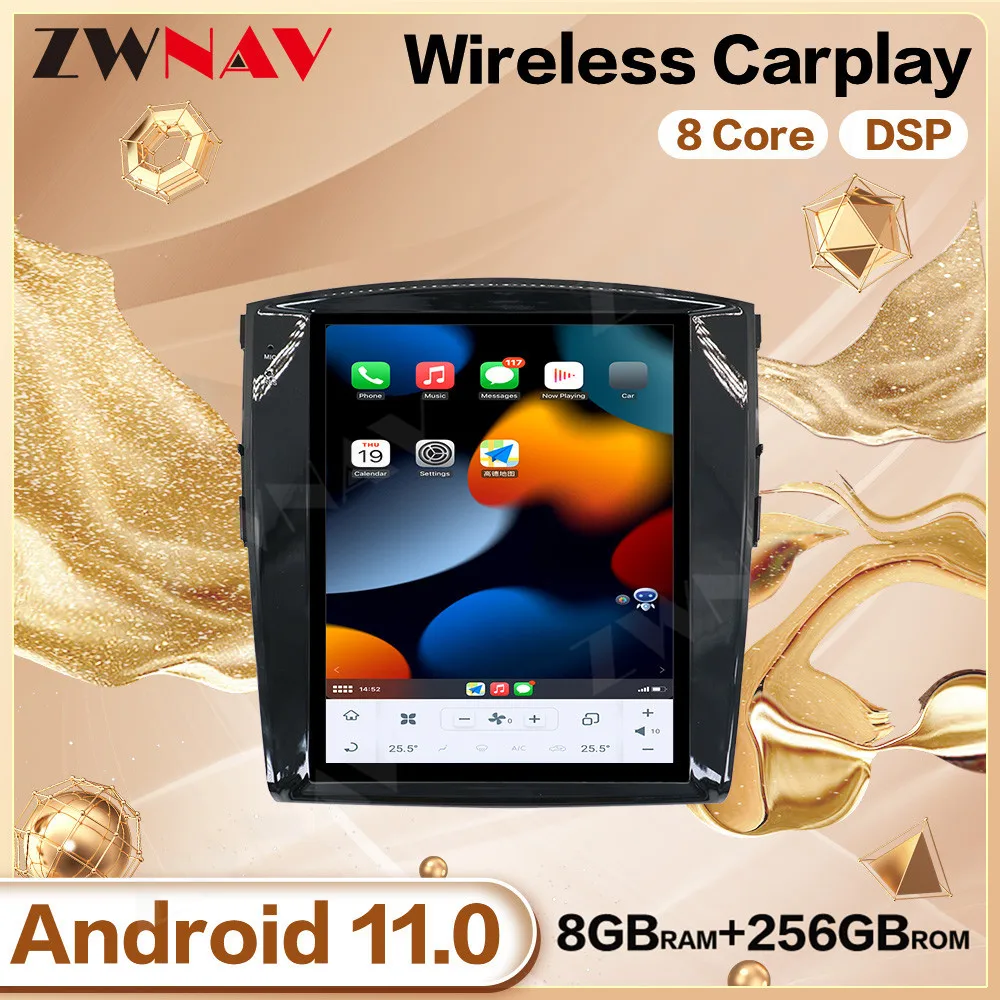 Мультимедийный плеер на Android 256 ГГц экран Tesla для MITSUBISHI PAJERO V97 V93 2007-2020 GPS-навигация