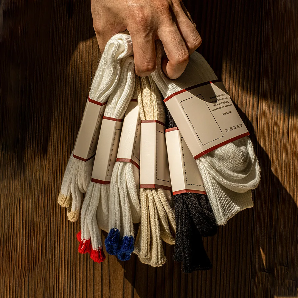 Cotton Socks Their Stockings For Men And Women In The Tube Of Pure Color Restoring Ancient Ways Japanese American Wind