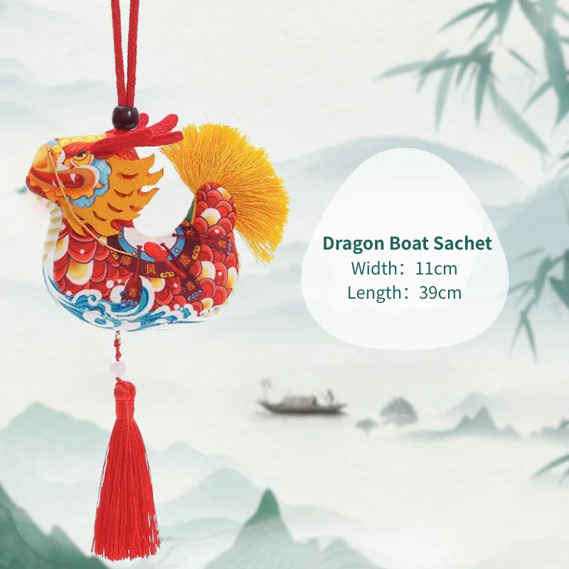 

Саше для лодки-дракона Kongfu In Hands, красный/зеленый, хлопок, полынь