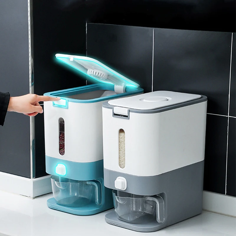 

12kg rice storage box decimeter rice grain storage container cereal cans pet food container kitchen storage box