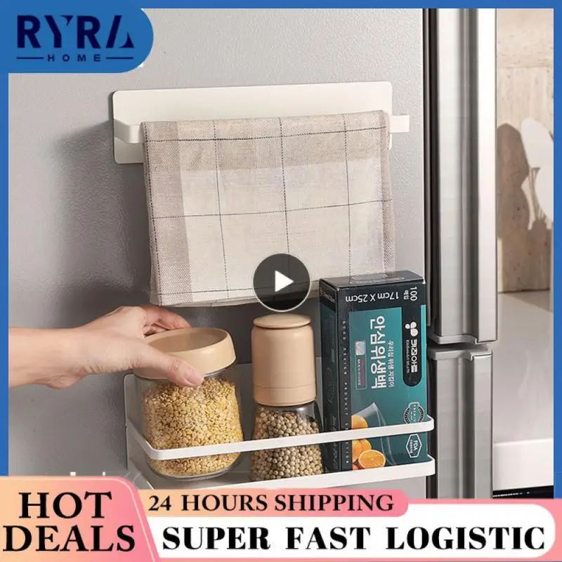

5/8/10PCS White Refrigerator Magnetic Spice Rack Durable Rustproof Refrigerator Magnetic Holder Space Saving Waterproof Creative