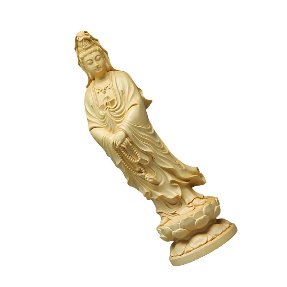 

Statueyin Goddess Figurine Sculpture Guanyinkuan Quan Mercy Kwan Decoration Statues Shui Feng Fengshui Compassion Chinese Wood