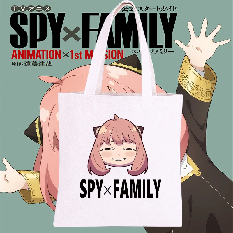 

Spy × Family Anya Forger Bond Forger Woman Girl Singel Shoulder Canvas Shopping Bag Thick Recycle Bags Handbag Tote Bag