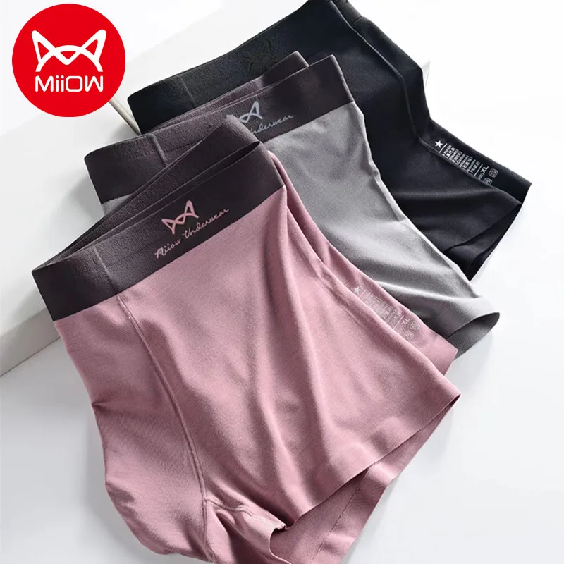 

MiiOW 3pcs 60S Modal Men's Underwear Seamless Breather Men Panties 5A Graphene Antibacterial Boxer Shorts Male Underpants Trunks