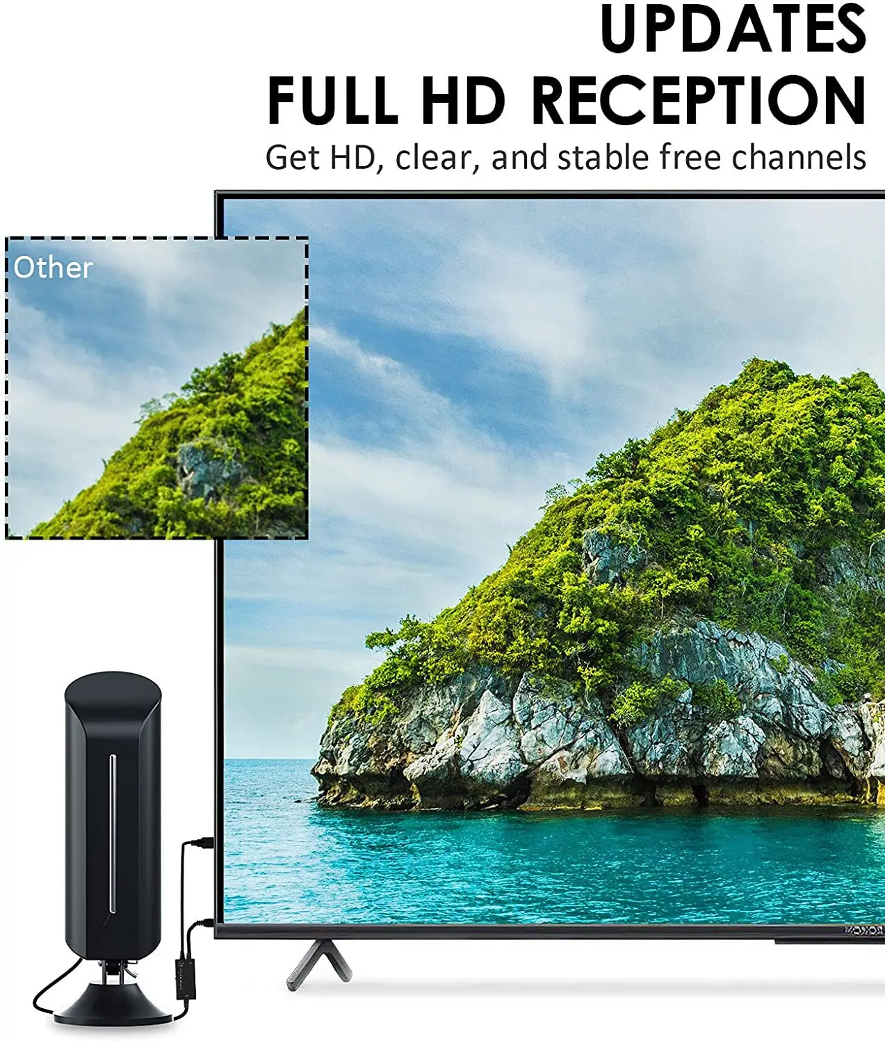 HD Антенна для цифрового ТВ DVBT2/DVBT/ATSC/ISDBT антенна VHF-Band III 40-300 МГц UHF:470-890 цифровая |