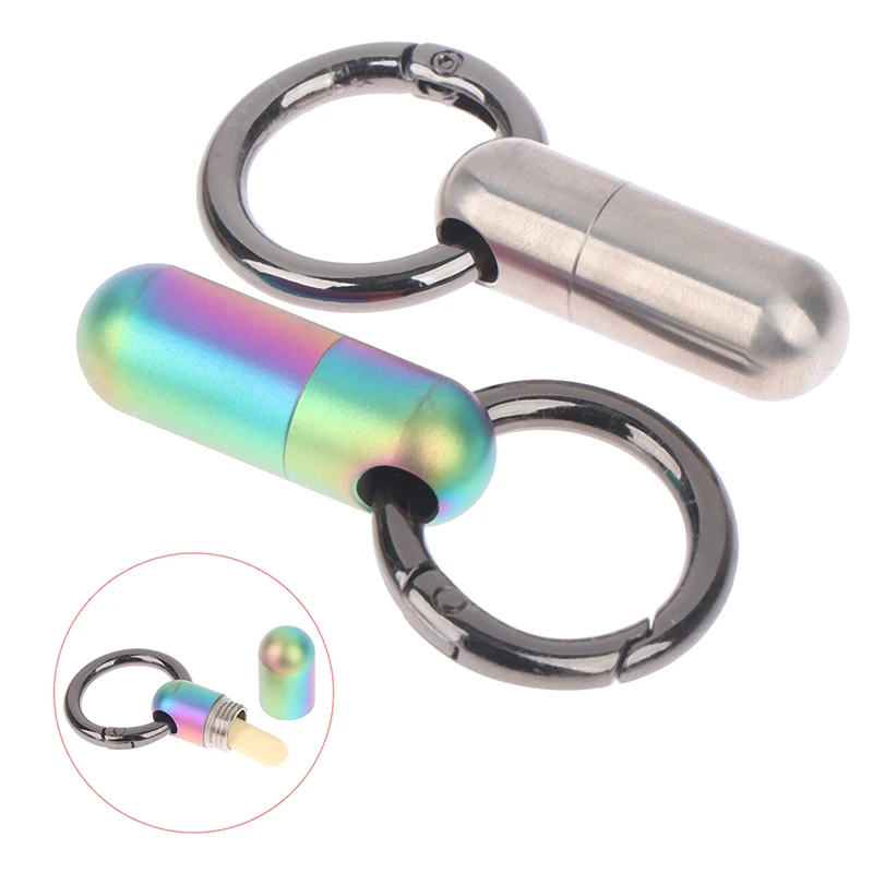 

Titanium Alloy Waterproof Storage Mini Portable Keychain Small Medicine Bottle Outdoor Multifunctional Tool Pill Box Case Bottle