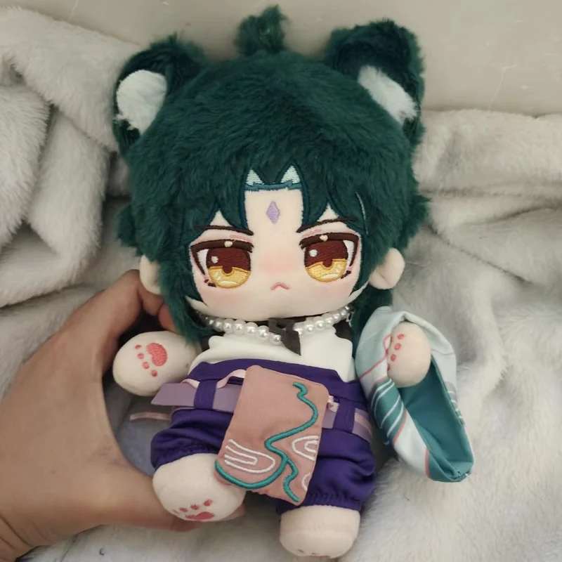 

20CM Anime Game Genshin Impact Cosplay Xiao Rabbit Fur Cute Dress Up Maid Outfit Plush Doll and Cloth for Children Gifts