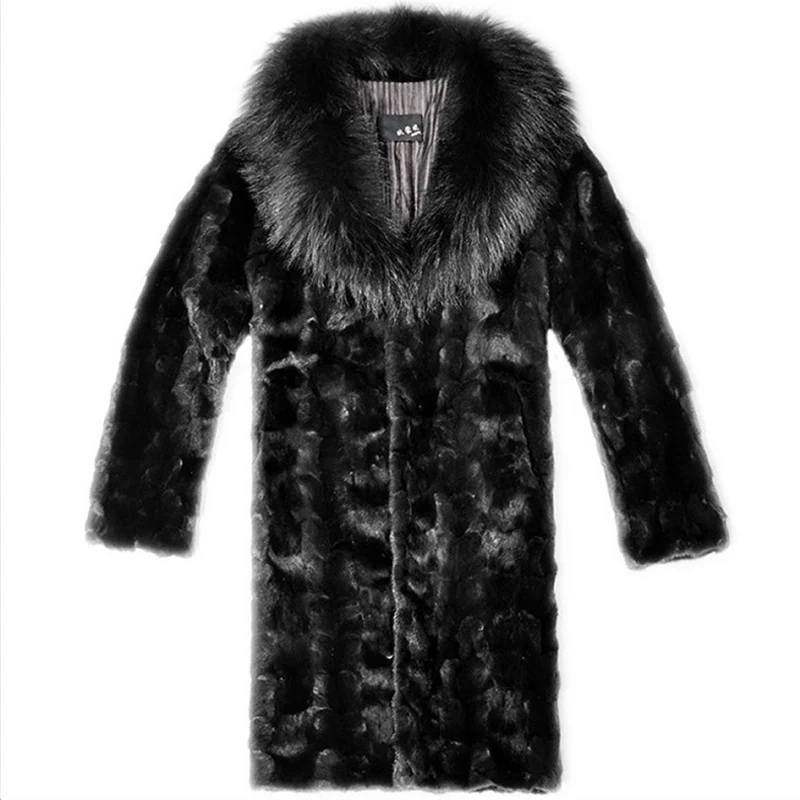 

Men's Faux Fur Coat Winter 2022 Thicken Fluffy Long Sleeve Warm Outerwear Luxury Fur Long Bontjas Jackets Long Windbreaker Coat