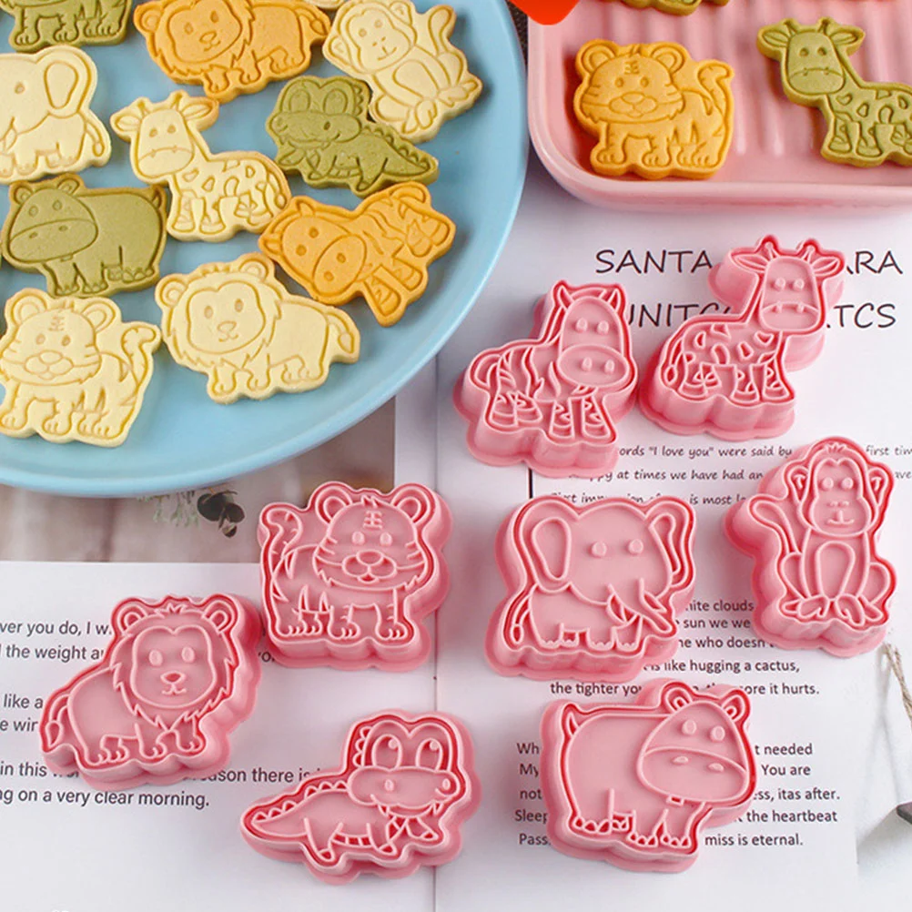 

8pcs Cookie Mold Animal Cookie Stamp Party Cookie Baking Mold Tool
