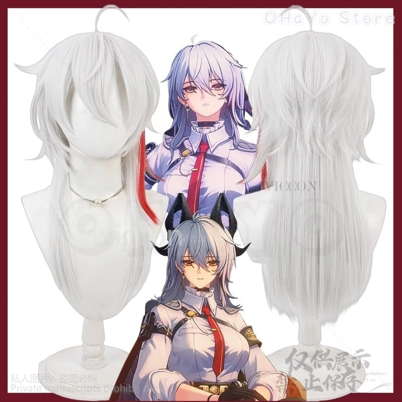 Игра Wuthering Waves Zani Косплей Костюм Серебристо-Белый Выделите Красные Волосы Парики