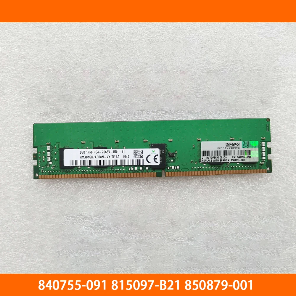 Server Memory For HP 840755-091 815097-B21 850879-001 8GB DDR4 2666 1RX8 PC4-2666V-R ECC Fully Tested