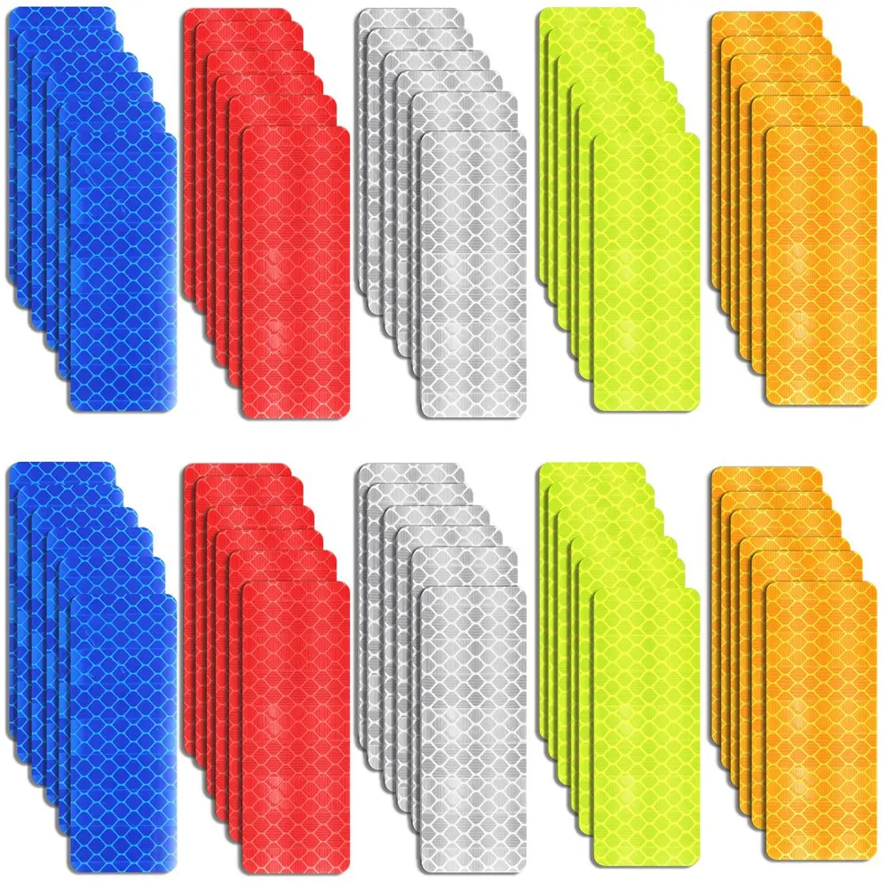 

100Pcs Reflective Tape, Reflector Tape Waterproof Reflective Stickers Night Visibility Dot Reflective Tape for Trailers