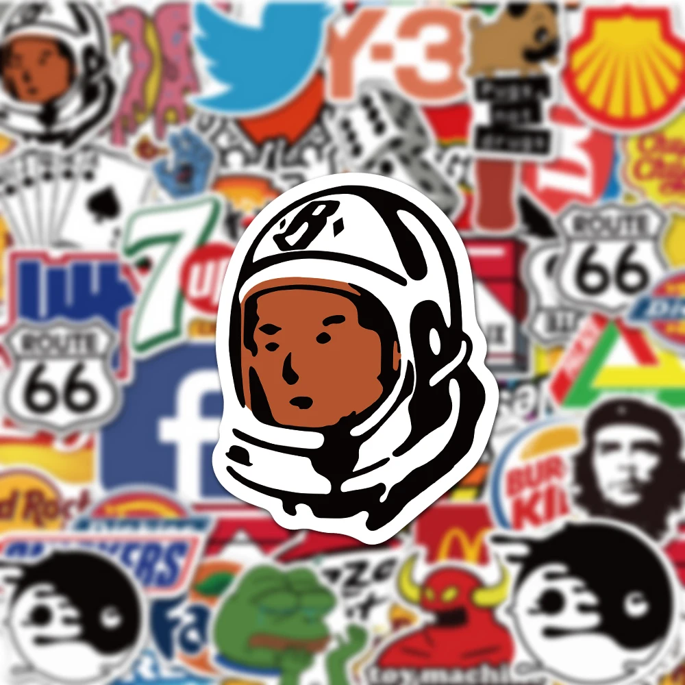 10/30/50/100 шт Модные крутые наклейки с логотипом бренда эстетические мультяшные