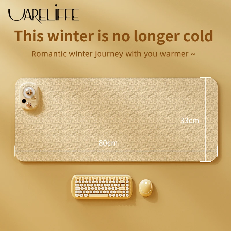 

Uareliffe 33x80cm Electric Heating Mouse Pad With Night Light 3 Gears Temperature Heating Table Mat Winter Nap Hand Warmer