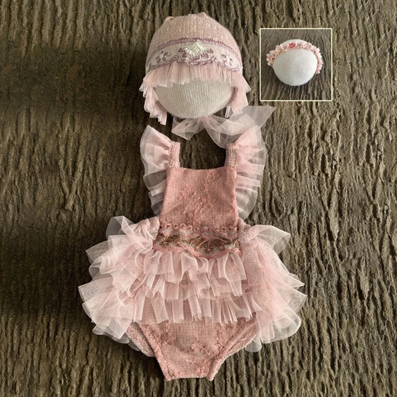 

Toddler Baby Girls Lace Dress Headbands Holiday Birthday Party Photography Props