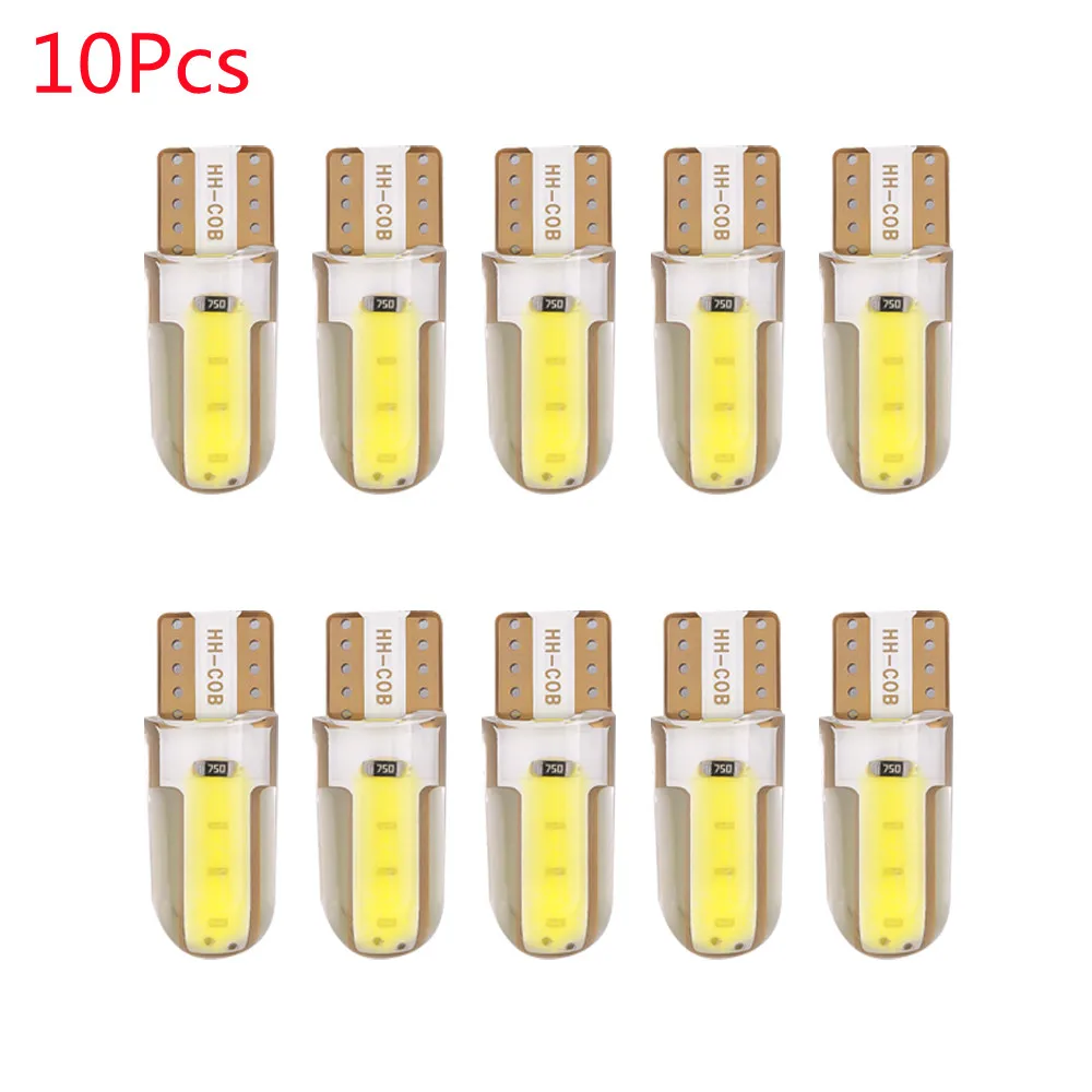 

1 шт./10 шт., Автомобильные светодиодные лампы COB W5W T10 194 8SMD