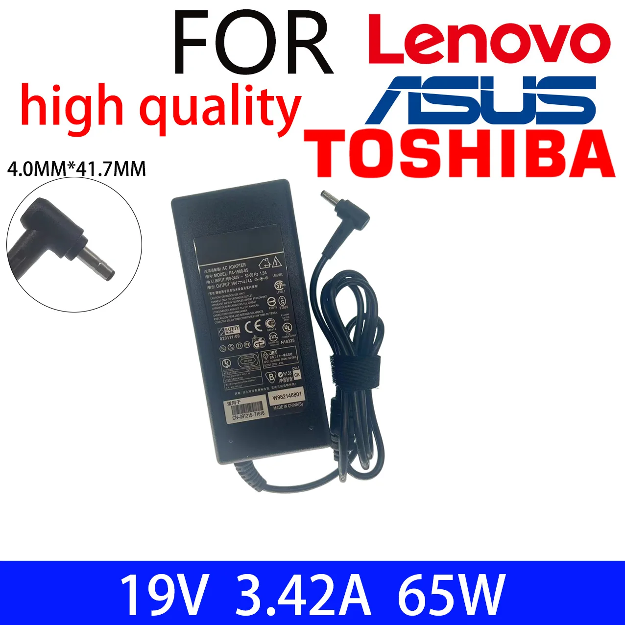 

19V 4.74A 90W 5.5*2.5mm Laptop Charger Power For ASUS Toshiba/Lenovo Adapter A46C X43B A8J K52 U1 U3 S5 W3 W7 Z3 Notebook