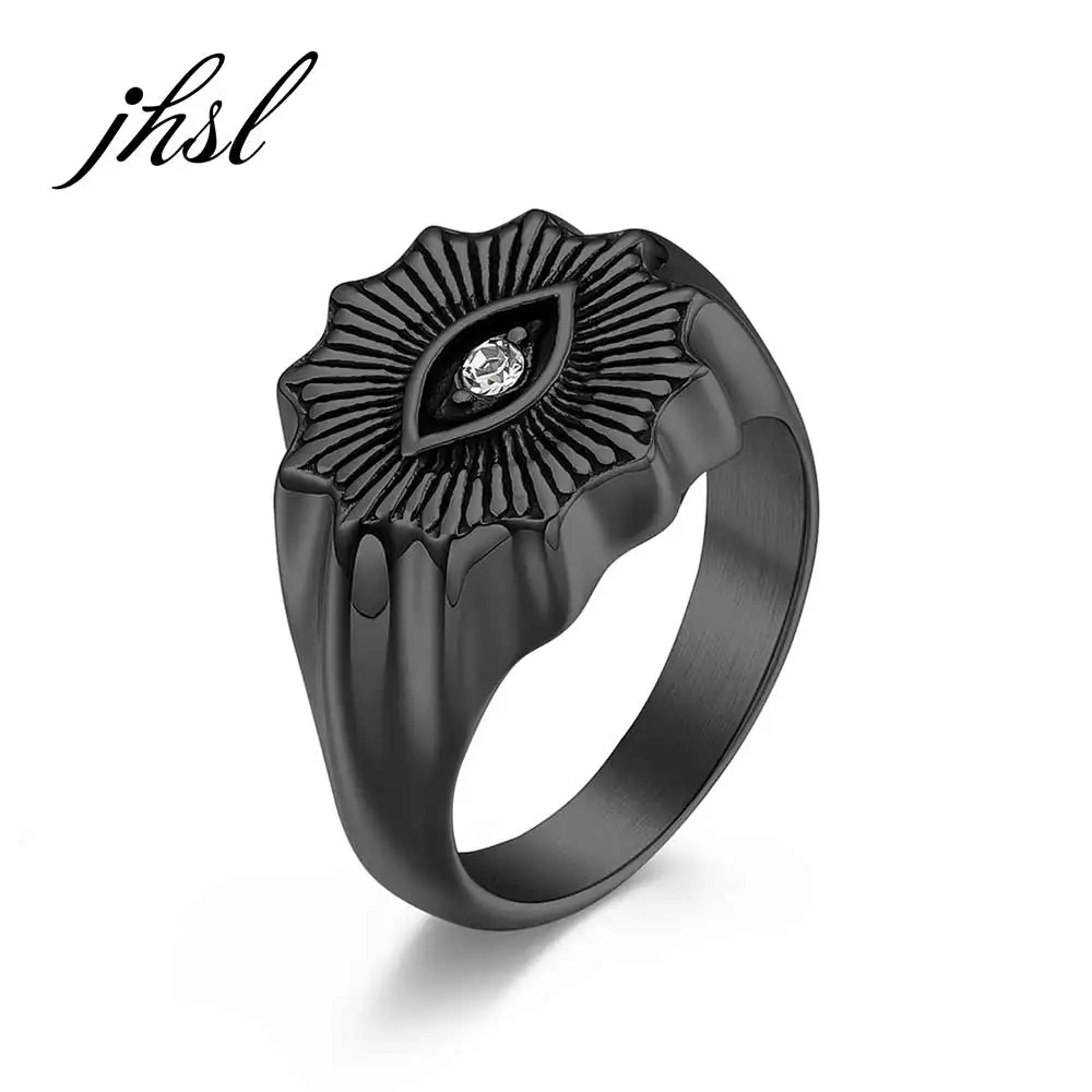 

Men Egyptian The Eye of Horus Cubic Zircon Stone Rings Black Silver Color Stainless Steel Fashion Jewelry Size 8 9 10 11 12 13