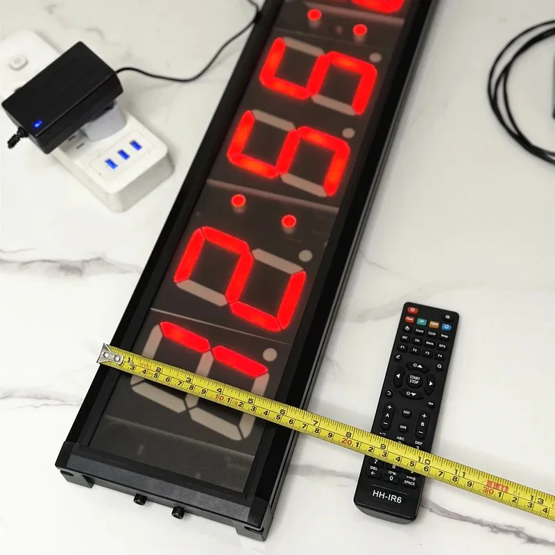 Фото Электронные LED-часы-таймер, настенные часы-секундомер для соревнований по скалолазанию и тренировок в спортзале, таймер для школьных занятий физкультурой 71x16 см №2