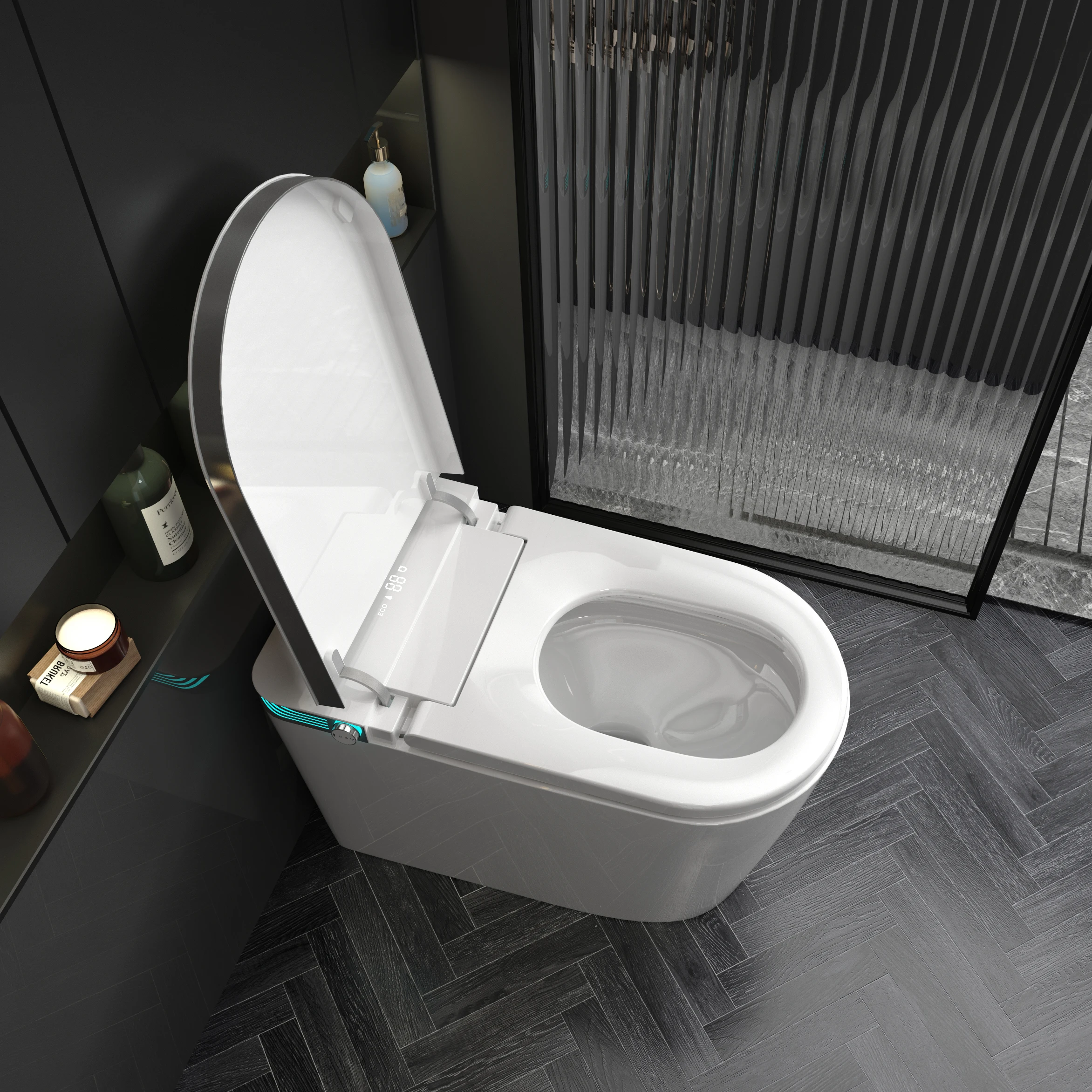 Новый дизайн автоматический открытый электронный биде туалет автоматическая