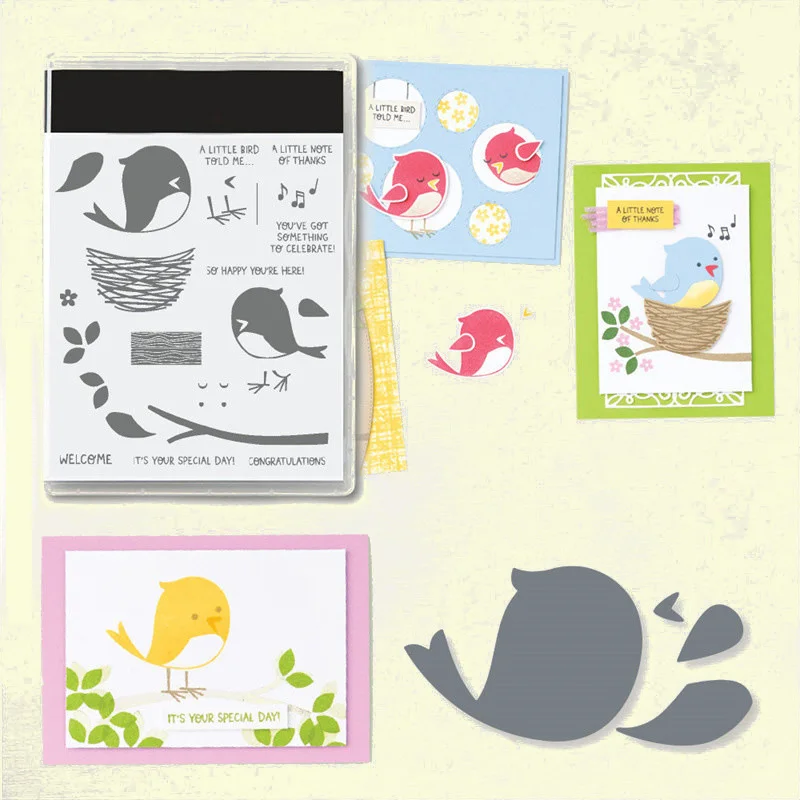 

Bird Metal Cutting Dies And Clear Stamps For Scrapbooking Card Album Craft Decoration Stencils Embossing Templates Handmade