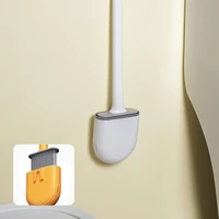 soft glue wc toilet brush cute bathroom accessories cleaning with base detachable brush drying holder with handle wall mounted