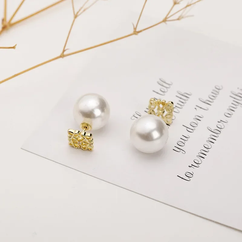 Французские винтажные жемчужные геометрические серьги женские модные простые