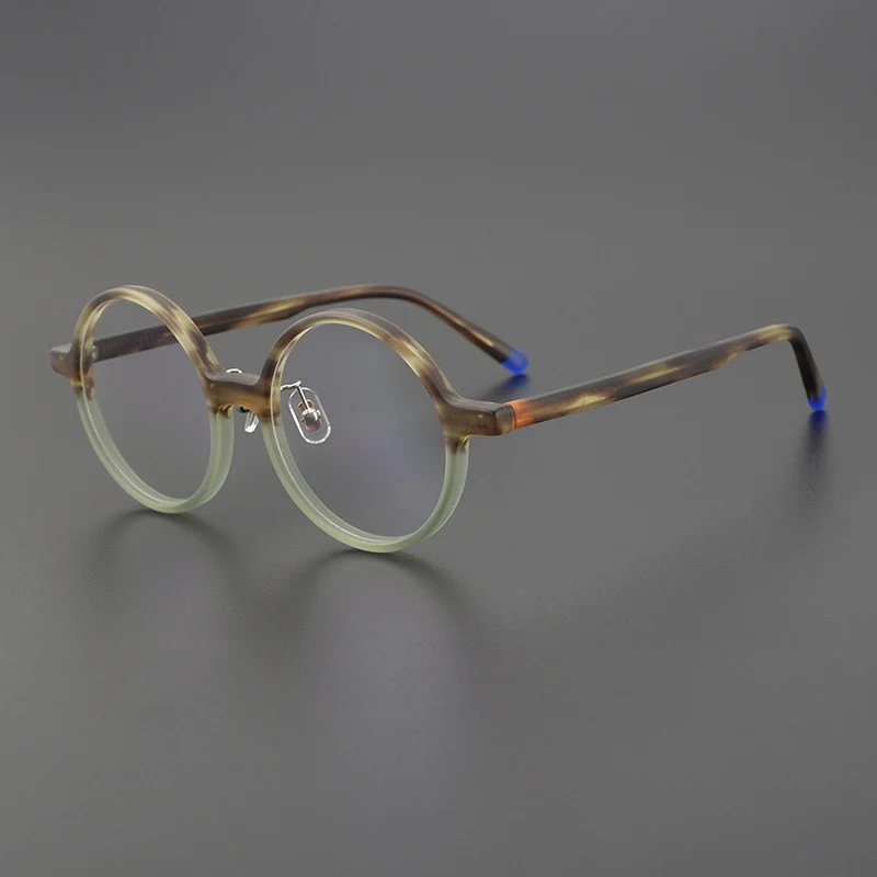 

Дизайнерские маленькие круглые ацетатные оправы для очков, индивидуальные профессиональные многоцветные очки в японском стиле по рецепту