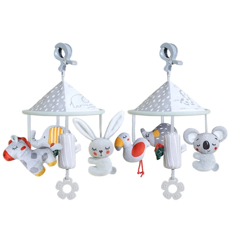 

Q0KB Baby Stroller Hanging Animal Toy Animal with Baby Teether Reduce Anxiety