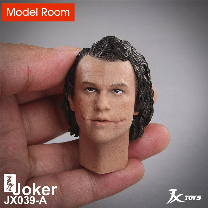 JXTOYS JX039 1/6 голова Джокера из ПВХ мужской клоун с/без макияжа резьба по голове