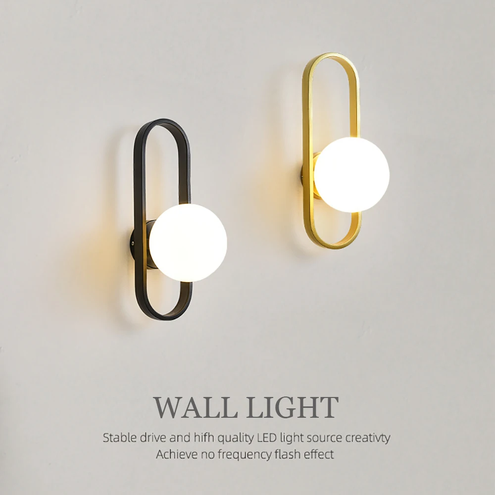 

Minimalist Glass Aisle Wall Lamp Balcony Corridor Porch Bedroom Creative Wall Lights Post-Modern Indoor Decoration Art Lighting